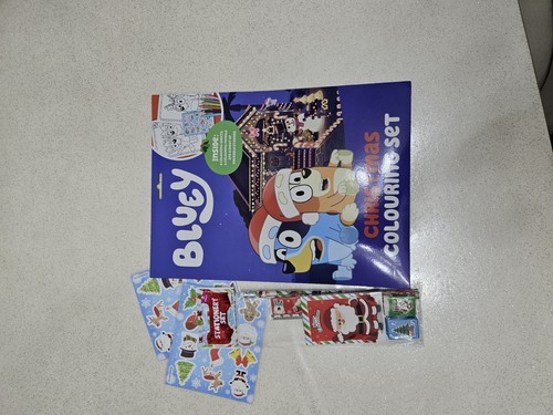 Bluey christmas colouring - christmas, set