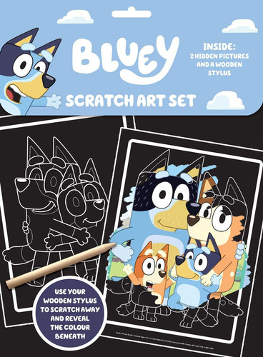 Bluey scratch art set with - bluey,