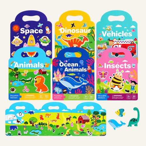 Reusable sticker book for kids - book,