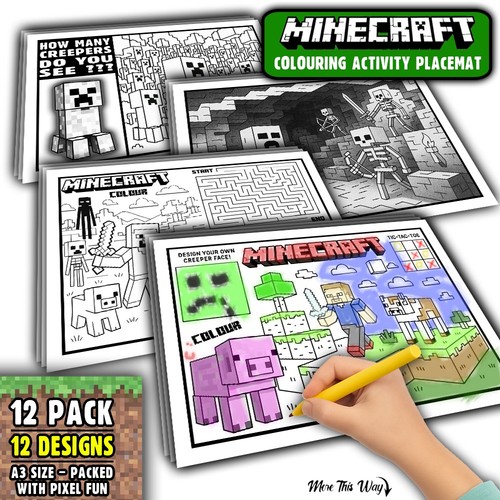 Minecraft colouring activity - minecraft,